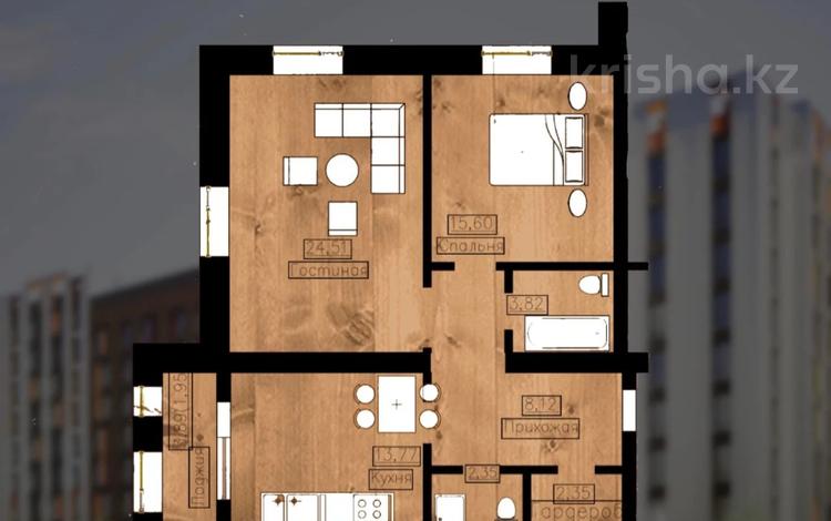 2-бөлмелі пәтер, 75.23 м², 2/5 қабат, мкр. Алтын орда 4д, бағасы: 23 млн 〒 в Актобе, мкр. Алтын орда — фото 2