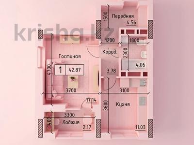 1-бөлмелі пәтер · 46.4 м² · 8/12 қабат, Исмаилова 46 — Парковая, бағасы: ~ 20.9 млн ₸ в Петропавловске