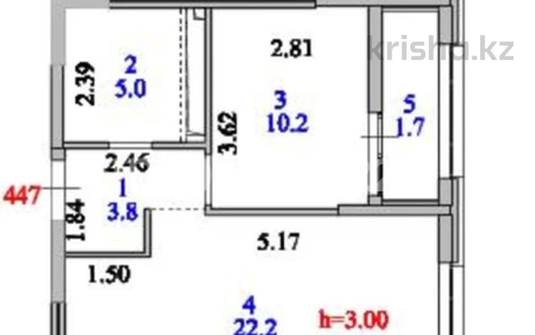 1-бөлмелі пәтер · 43 м² · 14/18 қабат, Е 882 7, бағасы: 22.5 млн ₸ в Астане, Нура р-н — фото 2