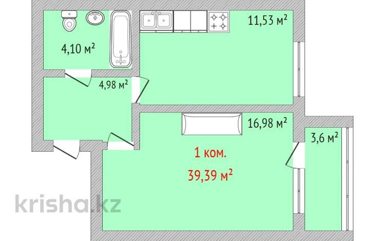 1-комнатная квартира, 39.7 м², 9/9 этаж, Уральская 45Г за ~ 11.9 млн 〒 в Костанае — фото 2