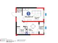 1-комнатная квартира · 44.4 м² · 3/16 этаж, мкр Северо-Запад 64/1 за 28 млн ₸ в Шымкенте, Абайский р-н — фото 15