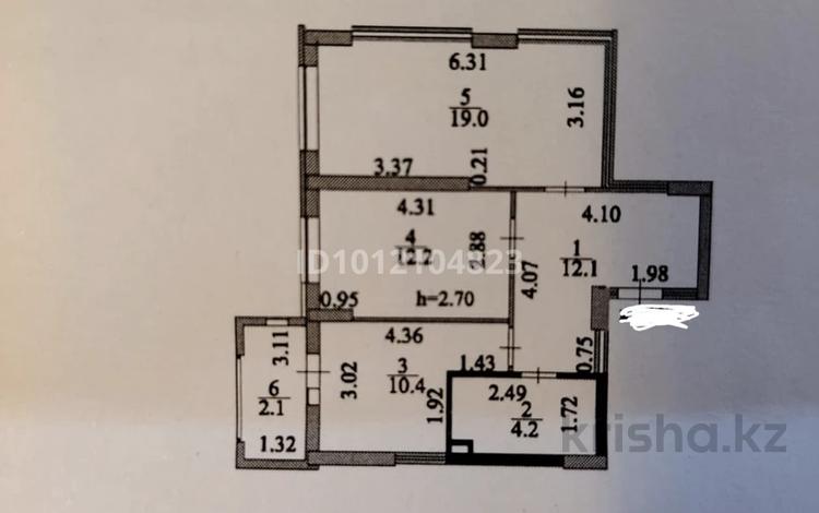 2-комнатная квартира · 60 м² · 14/25 этаж, Шаймерден Косшыгулулы 6 за 25.8 млн ₸ в Астане, Сарыарка р-н — фото 2