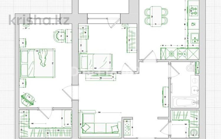 3-комнатная квартира · 74.9 м² · 8/8 этаж, Мкр. Алтын орда 1В — Тауелсиздик-Мустафы Шокая за 24.5 млн ₸ в Актобе — фото 2