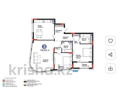 3-комнатная квартира · 119 м² · 3 этаж, Мангилик Ел — будет как 4 этаж 🪀🪀🪀 за ~ 121.8 млн ₸ в Астане, Есильский р-н