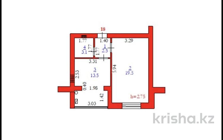 1-комнатная квартира · 38.6 м² · 3/5 этаж, мкр. Алтын орда, Микрорайон Батыс-2 49Л за 12.5 млн ₸ в Актобе — фото 2