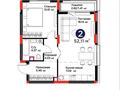 2-бөлмелі пәтер · 52.11 м², Турар Рыскулова 18/6, бағасы: ~ 38 млн ₸ в Астане, Есильский р-н — фото 2