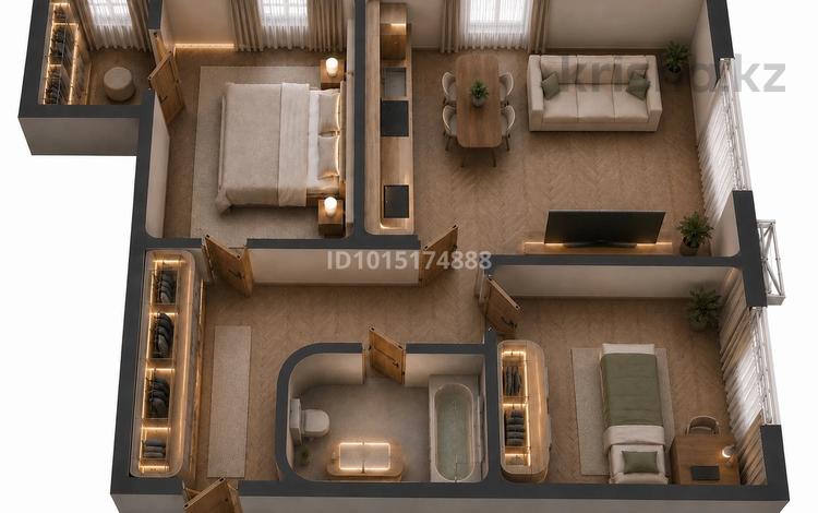 3-бөлмелі пәтер · 75 м² · 5/9 қабат, Анет Баба 4 — Сдача в октябре, бағасы: 45.7 млн ₸ в Астане, Нура р-н — фото 22