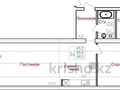 2-комнатная квартира, 68.5 м², 5/5 этаж, Габдуллина 27 за ~ 17.1 млн 〒 в Кокшетау