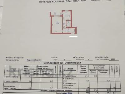 1-бөлмелі пәтер, 46 м², 2/5 қабат, проспект Абая 95/2 — Евгения Брусиловского, бағасы: 15.8 млн 〒 в Астане, р-н Байконур