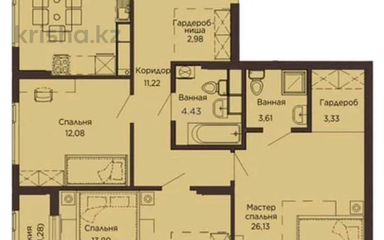 4-комнатная квартира, 122 м², 3/9 этаж, Шарля де Голля 27/2 за 57 млн 〒 в Астане, Алматы р-н — фото 2