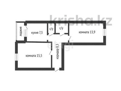 2-комнатная квартира · 52 м² · 4/5 этаж, аль фараби 43 за 19.5 млн 〒 в Костанае