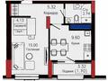 1-бөлмелі пәтер · 35.83 м² · 9/9 қабат, Улы Дала 28, бағасы: 23.5 млн ₸ в Астане, Нура р-н