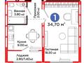 1-комнатная квартира · 34.7 м² · 14/14 этаж, С 902 8 за 17.5 млн ₸ в Астане, Сарыарка р-н — фото 23