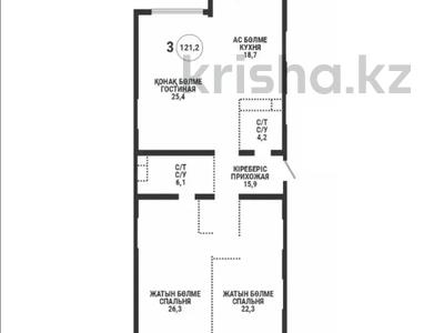 3-бөлмелі пәтер · 121 м² · 16/18 қабат, Аль-Фараби, бағасы: 117 млн ₸ в Алматы, Бостандыкский р-н