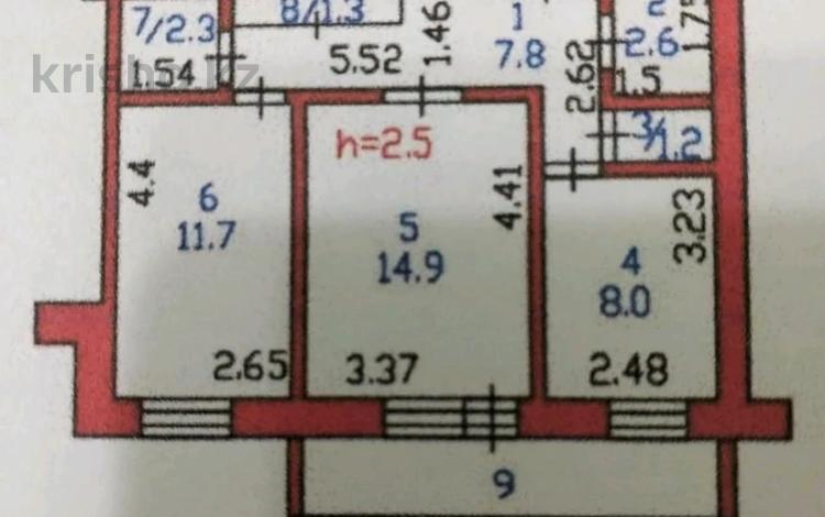 2-комнатная квартира · 52 м² · 7/9 этаж, Лесная 3 за 20.5 млн 〒 в Петропавловске — фото 2