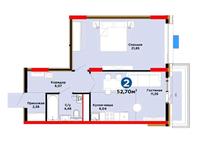 2-комнатная квартира · 53 м² · 9/12 этаж, Хусейн бен Талал 1, 11/1-2 за 35 млн ₸ в Астане, Нура р-н