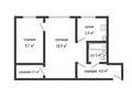 2-бөлмелі пәтер · 44.8 м² · 1/5 қабат, Гагарина 12, бағасы: ~ 7.5 млн ₸ в Рудном — фото 11