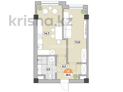 1-бөлмелі пәтер, 40.7 м², 10/10 қабат, Карасай батыра 119/95, бағасы: ~ 46.4 млн 〒 в Алматы, Алмалинский р-н