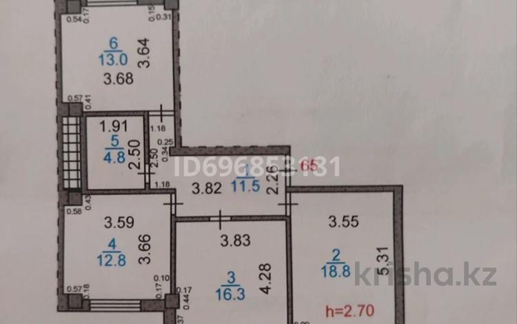 3-комнатная квартира, 78 м², 3/7 этаж, Майкудук, Майкудук, мкр Голубые пруды за 35 млн 〒 в Караганде, Алихана Бокейханова р-н — фото 2