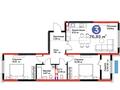 3-комнатная квартира · 80 м² · 6/12 этаж, К. Толеметова 64 — Толеметов/Казиев за 69 млн ₸ в Шымкенте, Абайский р-н — фото 52