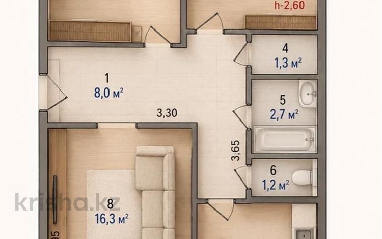 3-комнатная квартира · 62.7 м² · 5/5 этаж, Абылай хана 11 за 18.9 млн ₸ в Кокшетау — фото 2
