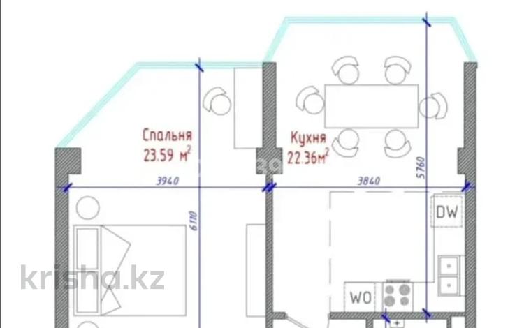 2-комнатная квартира, 62.28 м², 4/5 этаж, Абылай хана 2/5 за 22.5 млн 〒 в Каскелене — фото 6