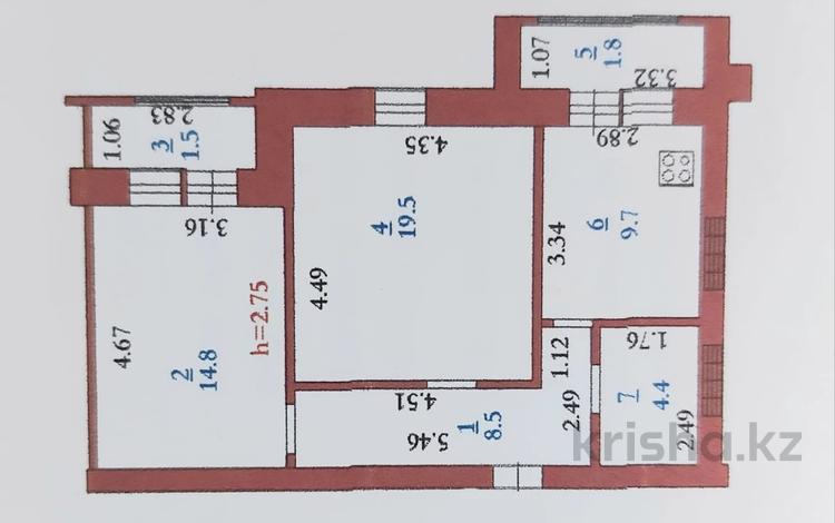 2-комнатная квартира · 60.2 м² · 4/9 этаж, мкр. Алтын орда 56е за 26.5 млн ₸ в Актобе — фото 2