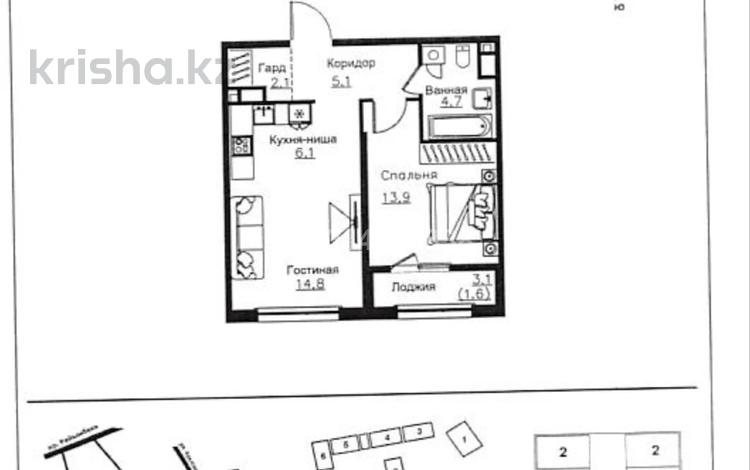2-комнатная квартира · 48.3 м² · 14/16 этаж, Ауэзова 3г/2 — ауэзова Гоголя за 45.5 млн ₸ в Алматы, Алмалинский р-н — фото 2