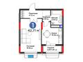 1-комнатная квартира · 42.71 м², ул. Букетова, в сторону мкрн. Кунгей и объездной трассы за ~ 26.7 млн ₸ в Караганде — фото 3