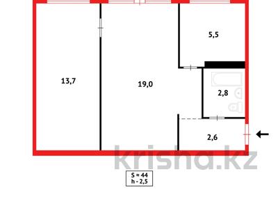 2-комнатная квартира, 46 м², 4/5 этаж, мкр Новый Город, пр. Н.Абдирова за 17.3 млн 〒 в Караганде, Казыбек би р-н