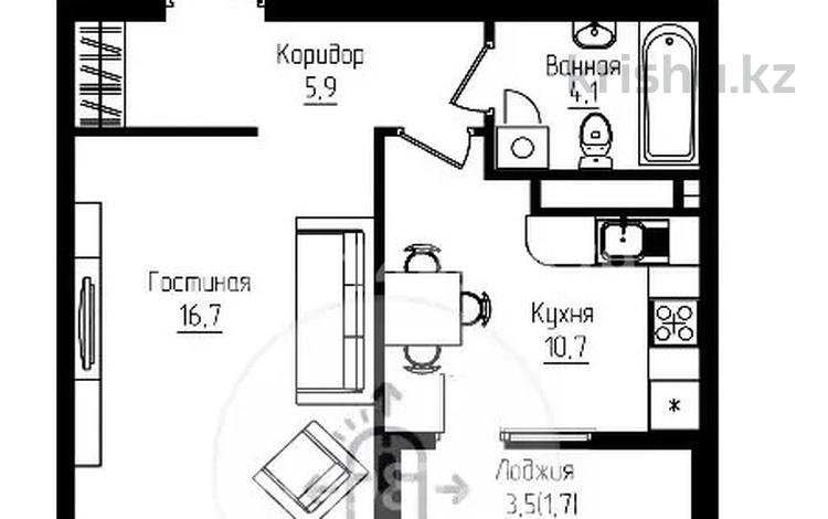 1-бөлмелі пәтер · 40.1 м² · 12/12 қабат, Ауэзова 3г/2, бағасы: 45 млн ₸ в Алматы, Алмалинский р-н — фото 7