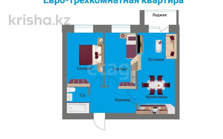 3-комнатная квартира, 62 м², 3/5 этаж, жамбыла за 21.8 млн 〒 в Петропавловске — фото 2