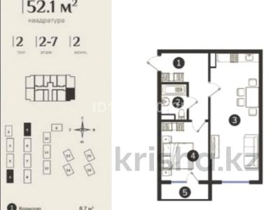 2-бөлмелі пәтер · 52.1 м² · 6/7 қабат, СТ Монтажник, Естай 39/3, бағасы: 23 млн ₸ в 