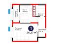 1-комнатная квартира · 36.27 м², ул. Ш. Калдаякова за ~ 19.9 млн ₸ в Шымкенте — фото 3