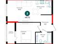 2-комнатная квартира · 48.72 м² · 17/17 этаж, Е 882 13 — БЕЗ КОМИССИИ за ~ 24 млн ₸ в Астане, Нура р-н — фото 2