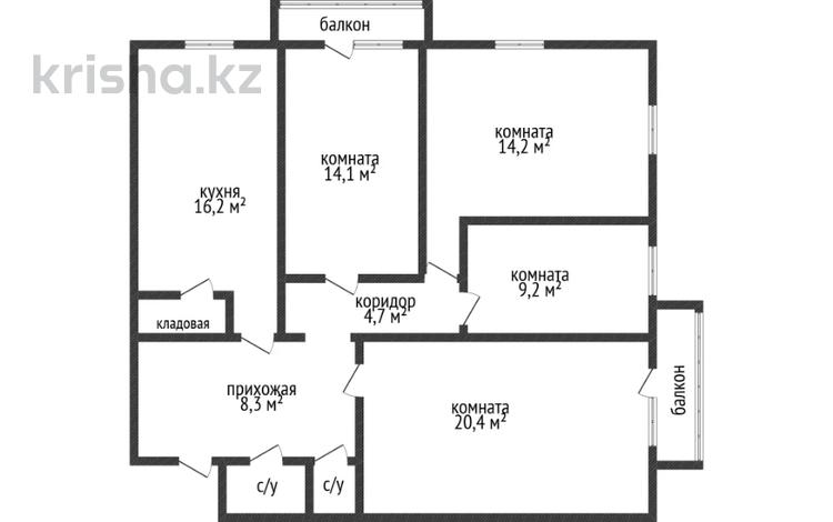 4-комнатная квартира · 93 м² · 3/5 этаж, Узакбая Кулымбетова за 23.5 млн ₸ в Актобе, мкр. Курмыш — фото 25
