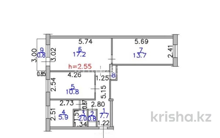 3-бөлмелі пәтер · 59.5 м² · 5/5 қабат, Добролюбова 43, бағасы: 16 млн ₸ в Усть-Каменогорске — фото 12