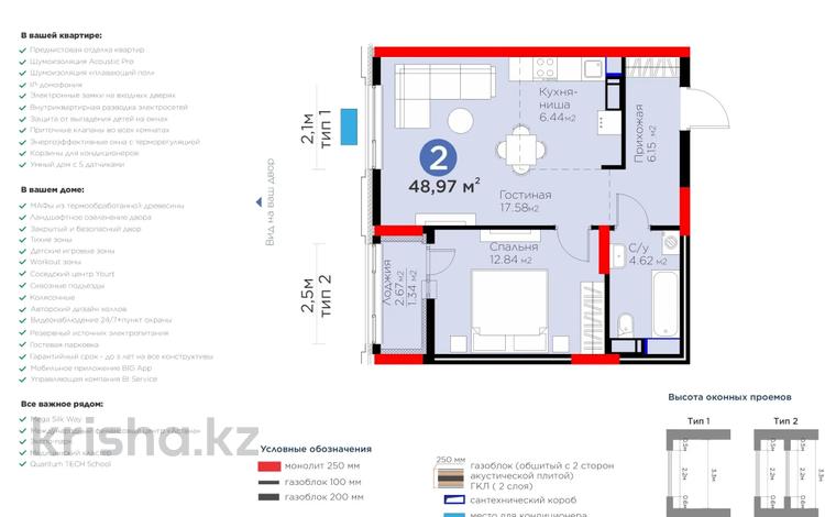 2-комнатная квартира · 49 м² · 16/16 этаж, Мангилик ел — СРОЧНО!!! Топовая локация!Горящий вариант! за 34.3 млн 〒 в Астане, Есильский р-н — фото 4