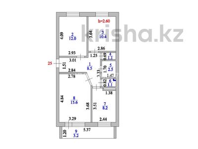 3-комнатная квартира, 62.6 м², 4/5 этаж, Манаса 6 за 26 млн 〒 в Астане, Алматы р-н