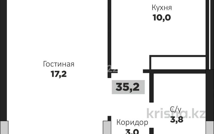 1-комнатная квартира · 35.2 м² · 7/16 этаж, Н. Тлендиева 52 за 13.3 млн 〒 в Астане, Сарыарка р-н — фото 2