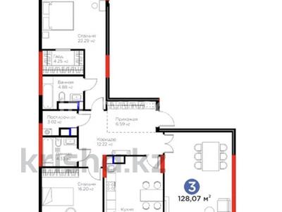 3-бөлмелі пәтер · 128 м² · 7/16 қабат, Динмухамед Конаев 3, бағасы: 152 млн ₸ в Астане, Есильский р-н