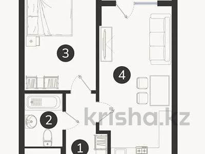 2-комнатная квартира · 46.5 м² · 4/7 этаж, Естай 39/3 за 23.5 млн 〒 в 