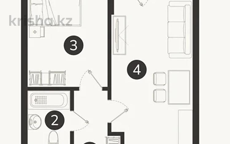 2-комнатная квартира · 46.5 м² · 4/7 этаж, Естай 39/3 за 23.5 млн 〒 в  — фото 2