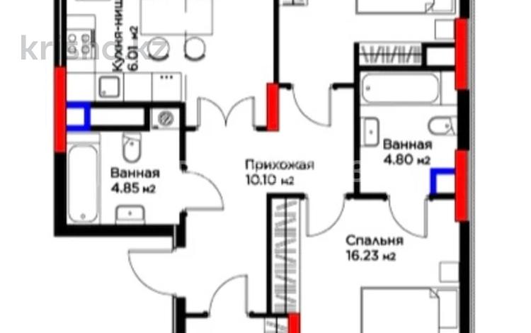 3-бөлмелі пәтер · 78.14 м² · 9/12 қабат, Турар Рыскулов 18, бағасы: 57.5 млн ₸ в Астане, Есильский р-н — фото 2