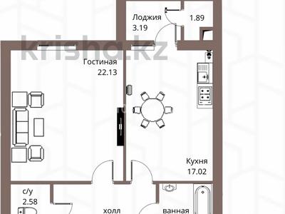 1-комнатная квартира · 54.5 м² · 5/5 этаж, квартал 160 улица 11 — 30/5 за 27 млн ₸ в Туркестане