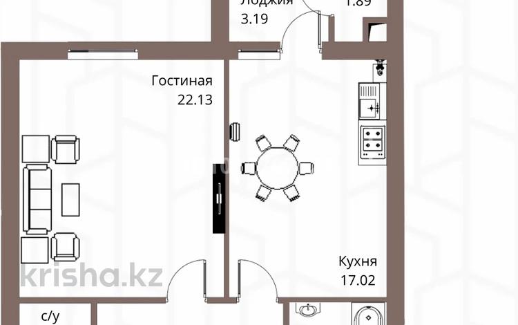 1-комнатная квартира · 54.5 м² · 5/5 этаж, квартал 160 улица 11 — 30/5 за 27 млн ₸ в Туркестане — фото 2
