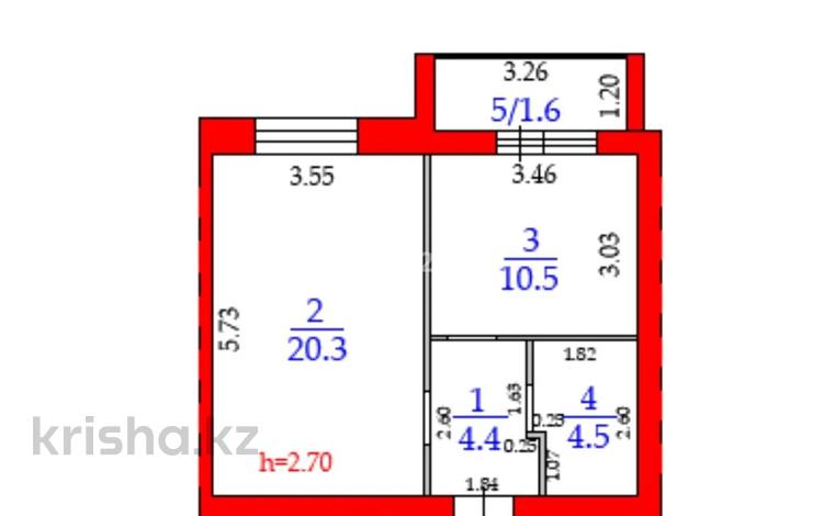 1-бөлмелі пәтер, 41.3 м², 1/5 қабат, Майкудук, Мкр Голубые пруды 12/1, бағасы: 11 млн 〒 в Караганде, Алихана Бокейханова р-н — фото 18