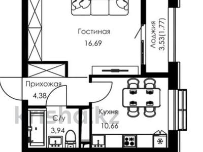 1-бөлмелі пәтер · 37.44 м² · 6/9 қабат, Туркестан 115 — Лучшая цена, бағасы: 21.3 млн ₸ в Алматы, Турксибский р-н