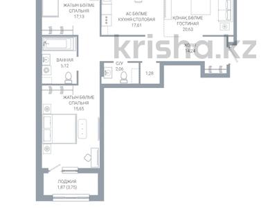 3-бөлмелі пәтер · 95.59 м² · 2/7 қабат, По ул. Ханов Керея и Жанибека, напротив Президентского парка 48 — БЕЗ КОМИССИИ! Выбор по этажам!, бағасы: ~ 72.3 млн ₸ в Астане
