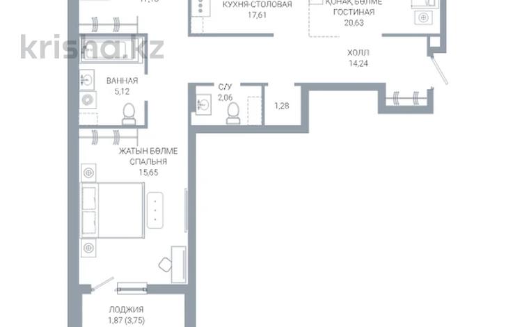 3-бөлмелі пәтер · 95.59 м² · 2/7 қабат, По ул. Ханов Керея и Жанибека, напротив Президентского парка 48 — БЕЗ КОМИССИИ! Выбор по этажам!, бағасы: ~ 72.3 млн ₸ в Астане — фото 12